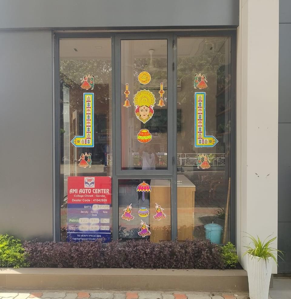 navratri special decoration at ami auto center